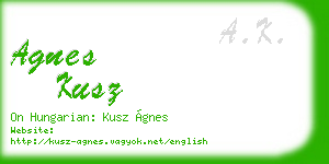 agnes kusz business card